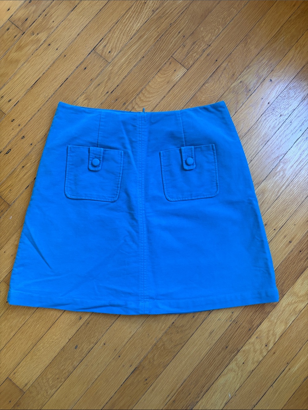 Boden Teal Blue Mini Skirt with Front Patch Pockets